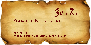 Zsubori Krisztina névjegykártya